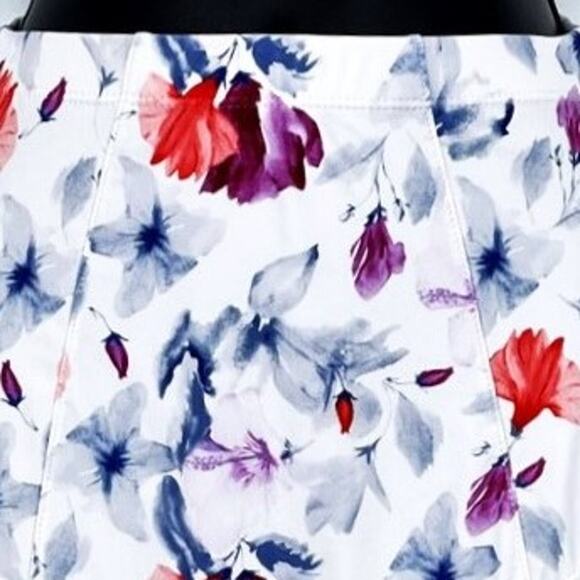 Bikini Bottom Classic High Waisted in White and Multi Color Floral Print Size L - Picture 2 of 6